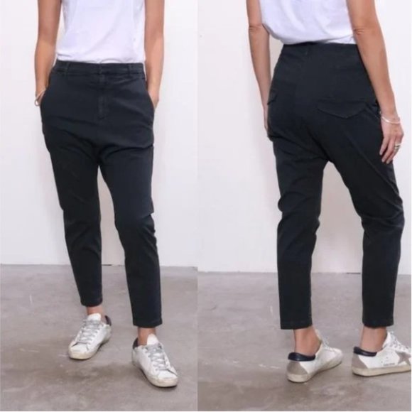 Nili Lotan Paris Pants in Washed Black Size 4 Baggy Drop Crotch - Picture 5 of 13
